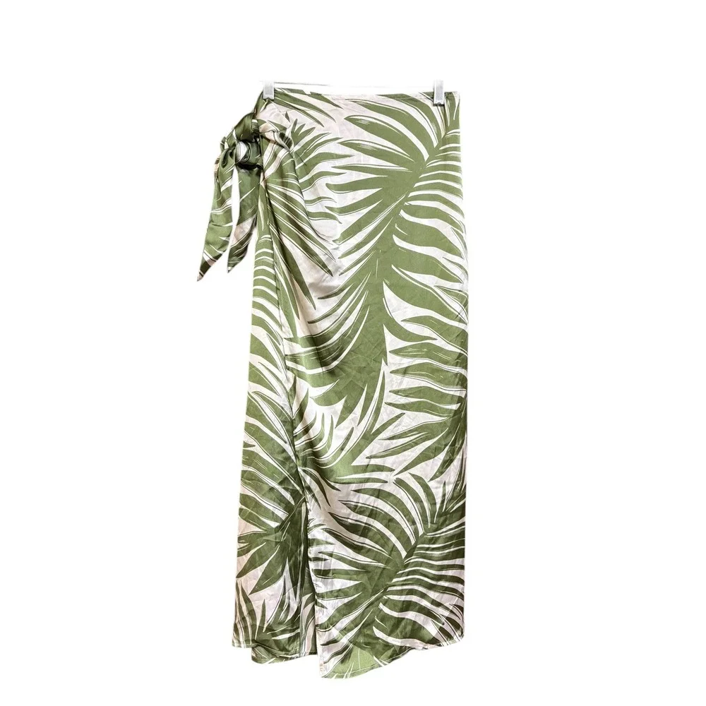 NEW NWT Dress Forum Palm Fronds Tropical Adventures Sarong Wrap Midi‎ Skirt - M